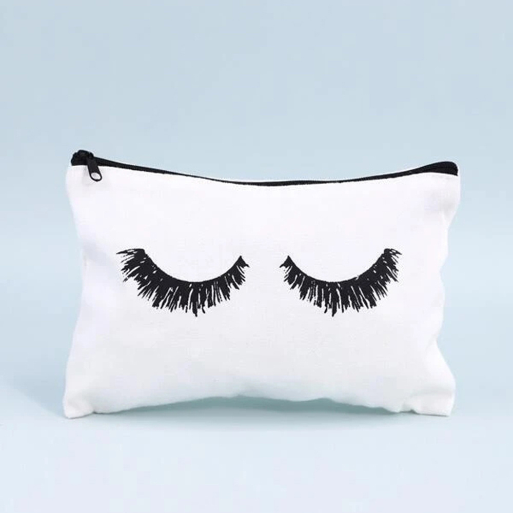 Canvas Eyelash Makeup Bag for Travel and Storage