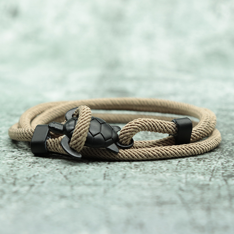 mnjin fashion bracelet turtle nautical bracelet men's women's charm  nautical rope chain umbrella rope bracelet men's bag metal hook b 