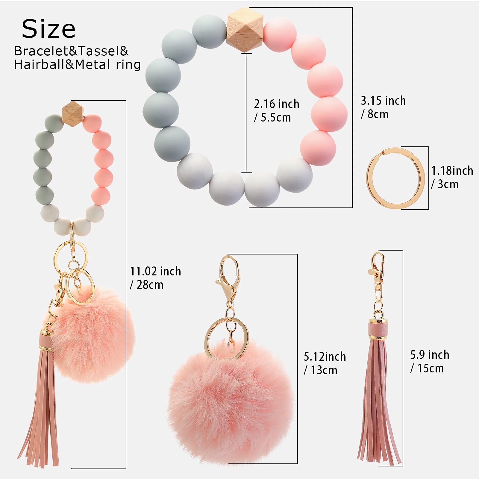 Silicone Key Ring Wrist Keychain Circle Bracelets Wristlet - Temu