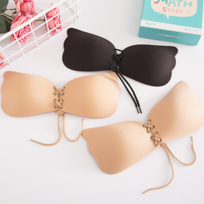 Bafully Invisible Adhesive Strapless Bra Sticky Push Up Silicone Bra D Cup