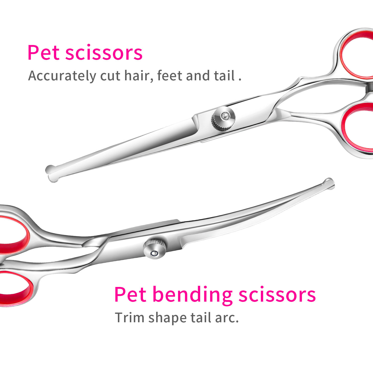 3 Pack Dog Grooming Scissors with Safety Round Tip, Perfect Steel Up-Curved Grooming Scissors Thinning Cutting Shears with Pet Grooming Comb for Dogs