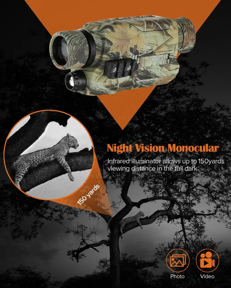 digital night vision monocular for darkness travel infrared monoculars with photos videos saving ir high tech spy gear for hunting surveillance night vision goggles scope telescope camera assorted colors details 3