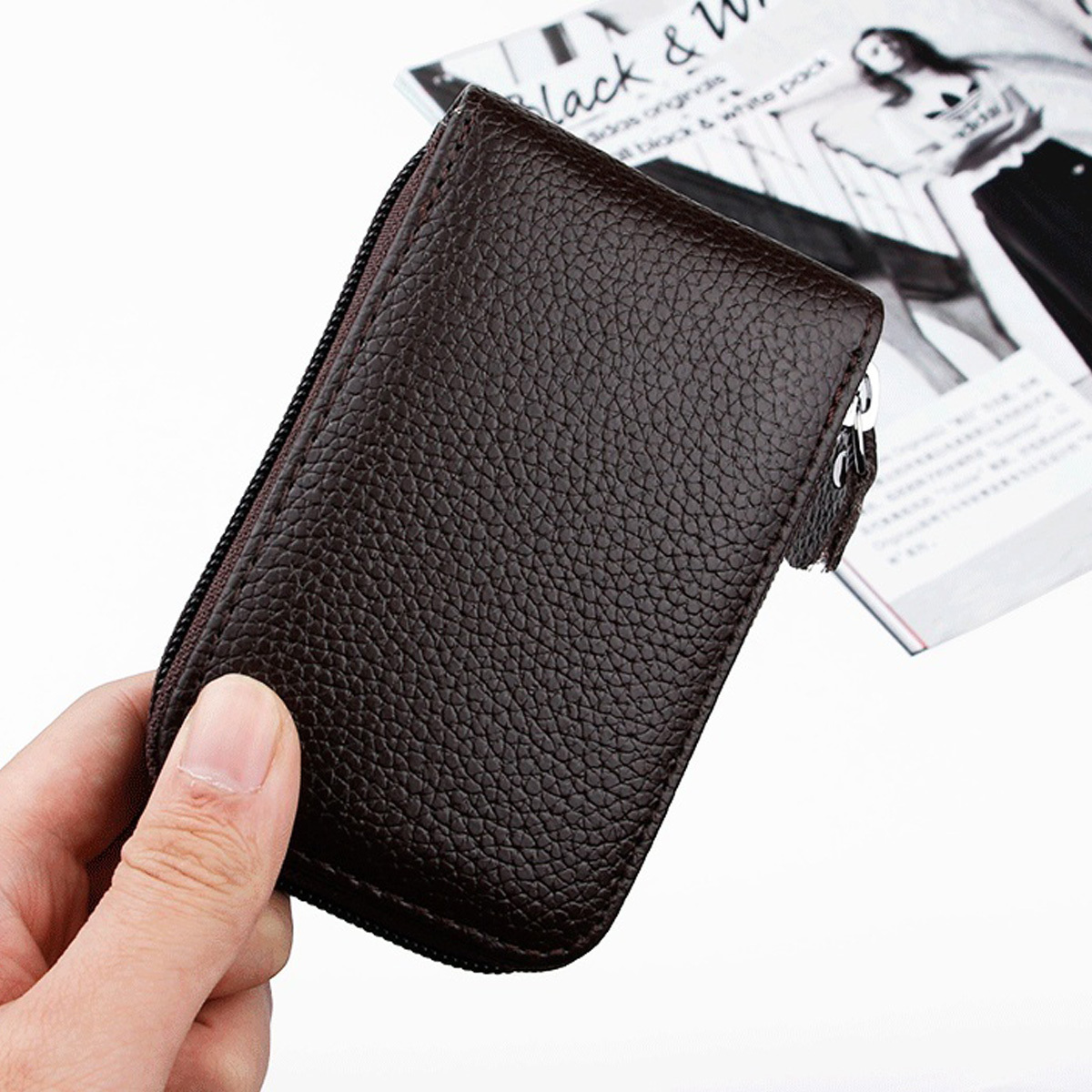 Buy Easyoulife Womens Credit Card Holder Wallet Zip Leather Card Case RFID  Blocking (Black) at .in