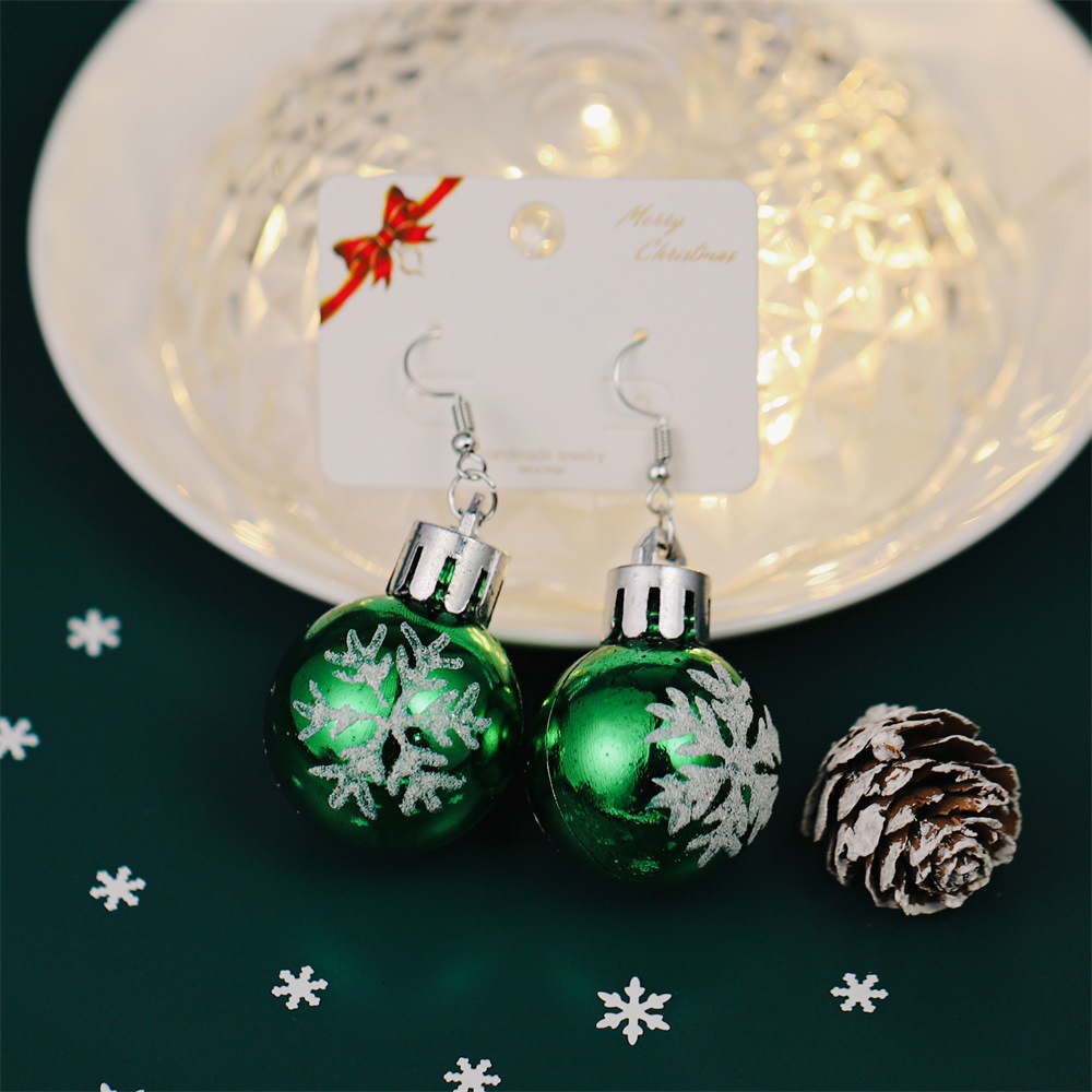 Christmas Tree Snowflake Cane Earrings for Holiday Parties