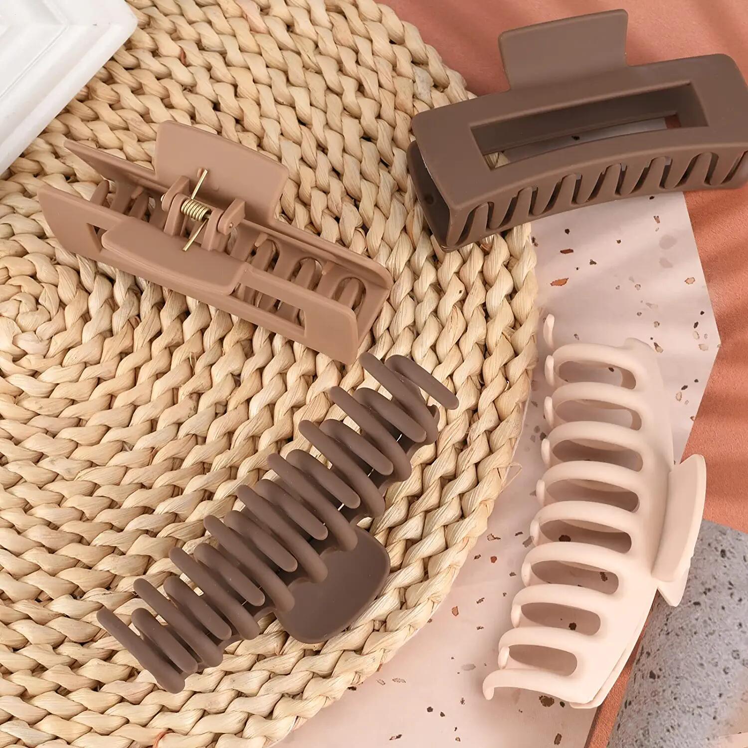 Large Hair Claw Clips For Women Thin Thick Curly Hair, Big Matte Banana