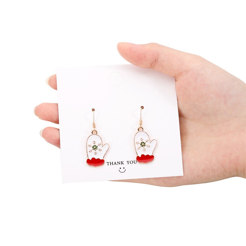 Christmas Tree Snowflake Cane Earrings for Holiday Parties