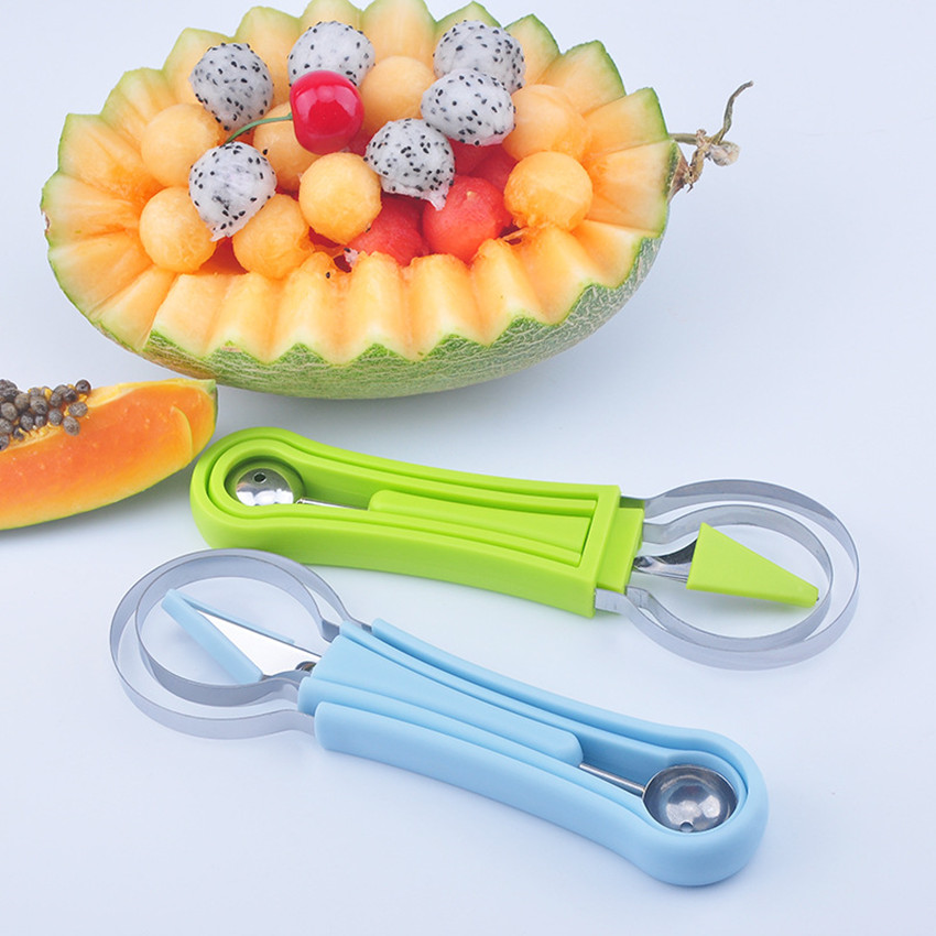 Kitchen gadgets fruit digger carving ball 3-pieces stainless steel