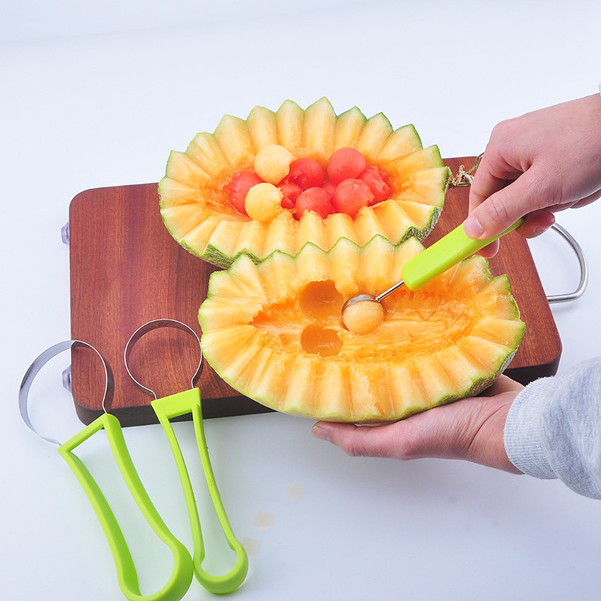 Watermelon Slicer Cutter Scoop ,Fruit and Vegetable Tools 3 in 1 Fruit Carving Knife Cutter Fruit Platter Fruit Dig Pulp Separator Kitchen Home