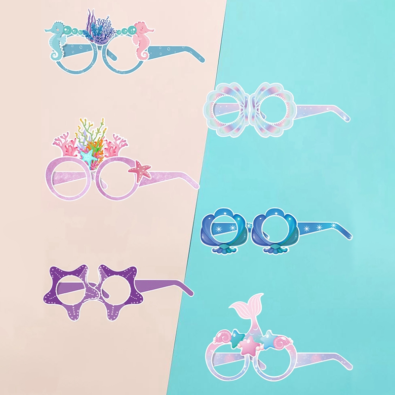 Mermaid Party Decorations Mermaid Themed Paper Eyeglasses - Temu Canada