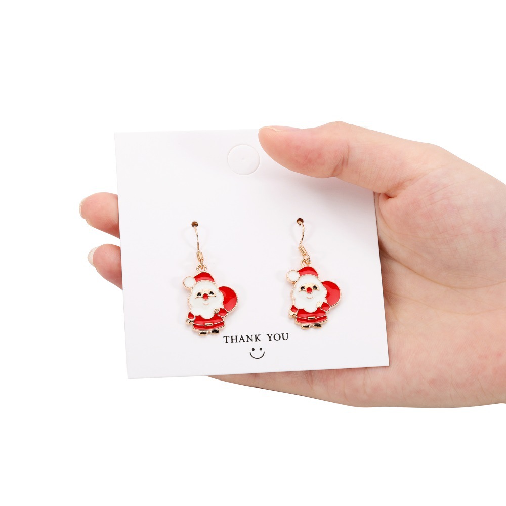 Christmas Tree Snowflake Cane Earrings for Holiday Parties