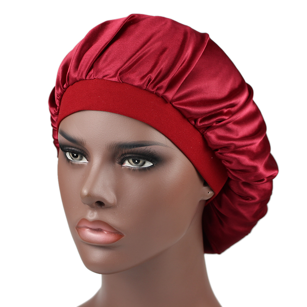 Bonnet réglable en satin pour dames, bonnet de protection de nuit
