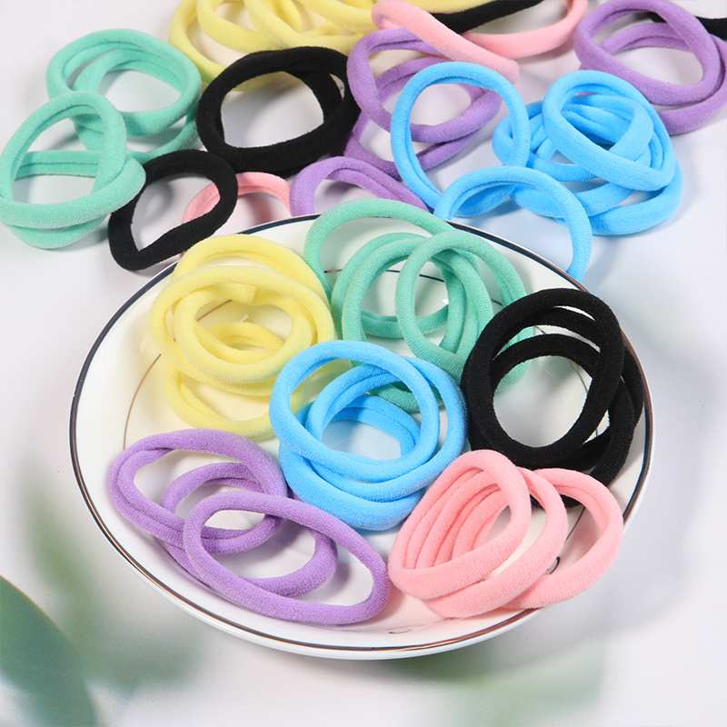 50pcs/set Elastic Hair Ties, Seamless Hair Band, Ponytail Holder No Crease  Damage, Elastic Cotton Bands For Women's Hair, Hair Scrunchies For Thick Th