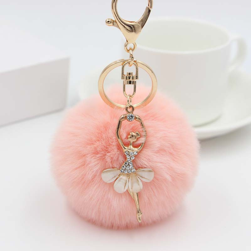 Cute Rhinestone Little Angel Car Keychain