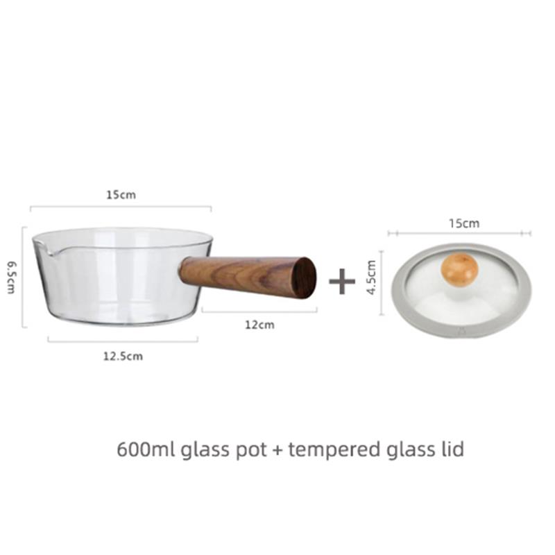 13 5oz 20 3oz Glass Pot With Wooden Handle Cooking Check Out - Temu
