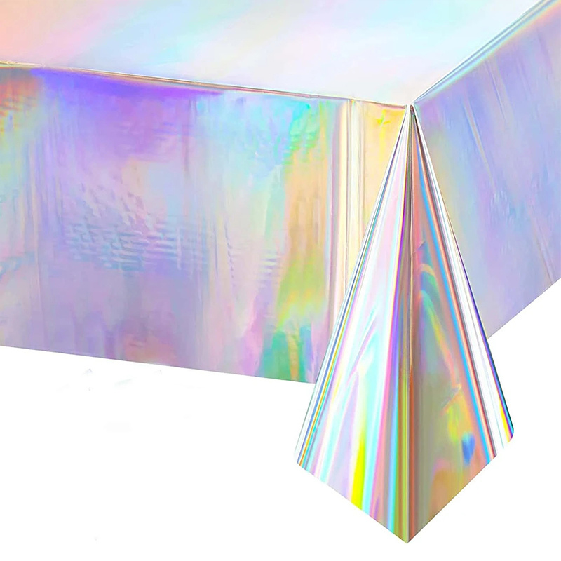 Iridescence Plastic Tablecloth Shiny Disposable Laser - Temu