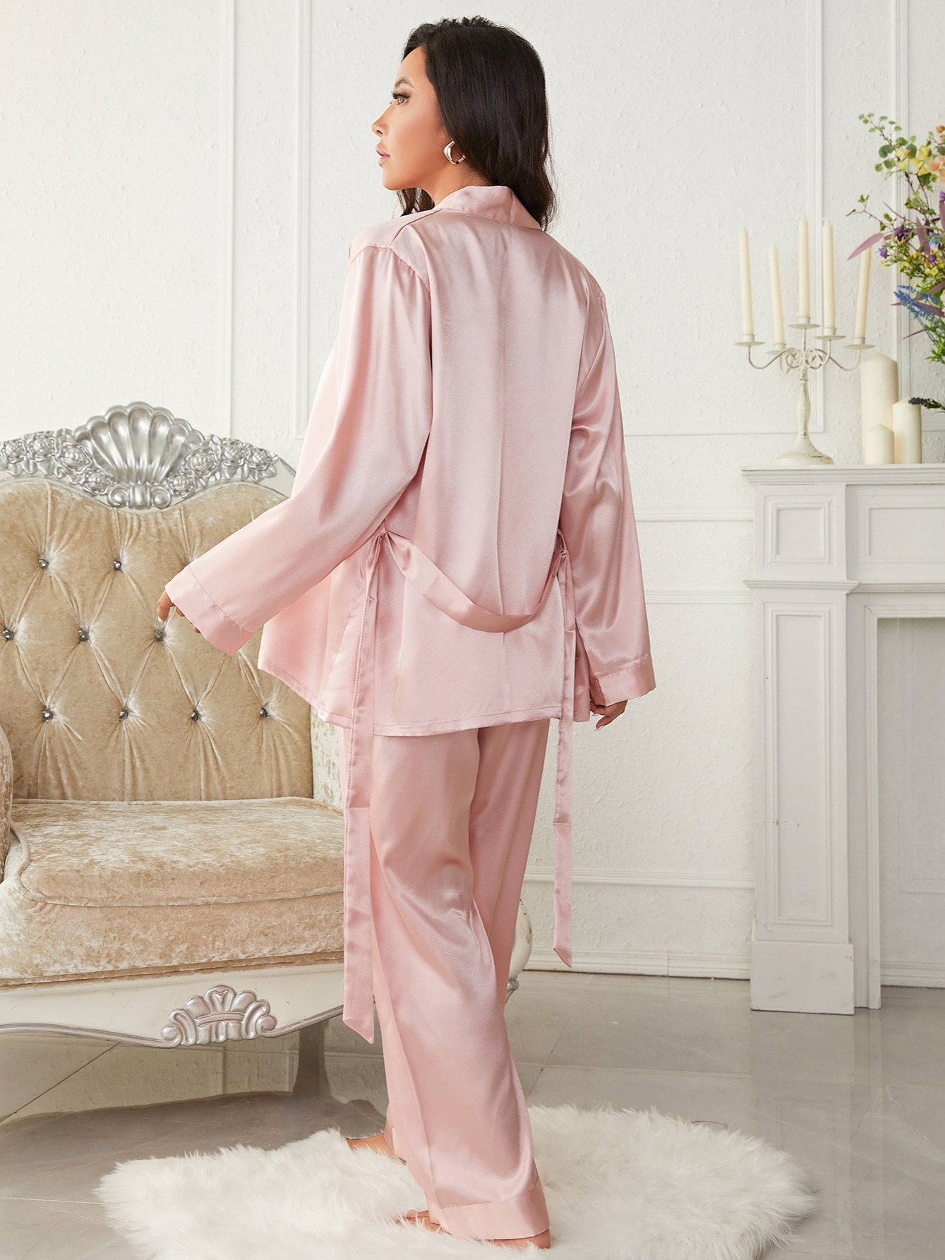 Womens Solid Silk Pjs – Comfy Pajama