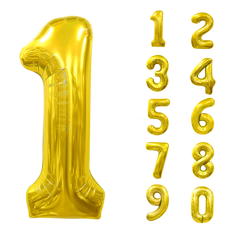 1 pièce 40 pouces d'or en aluminium Film chiffre design fête d'anniversaire  Ballon décoratif, Mode en ligne