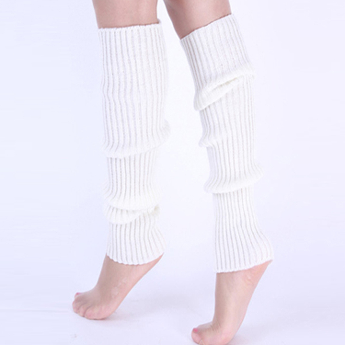 Classic Knit Leg Warmers Rib Knit Knee High Leg Warmer Socks Temu