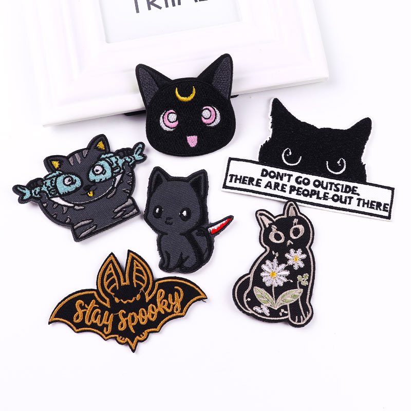 Cute Cat Iron On Patches Sew On Embroidered Patches - Temu