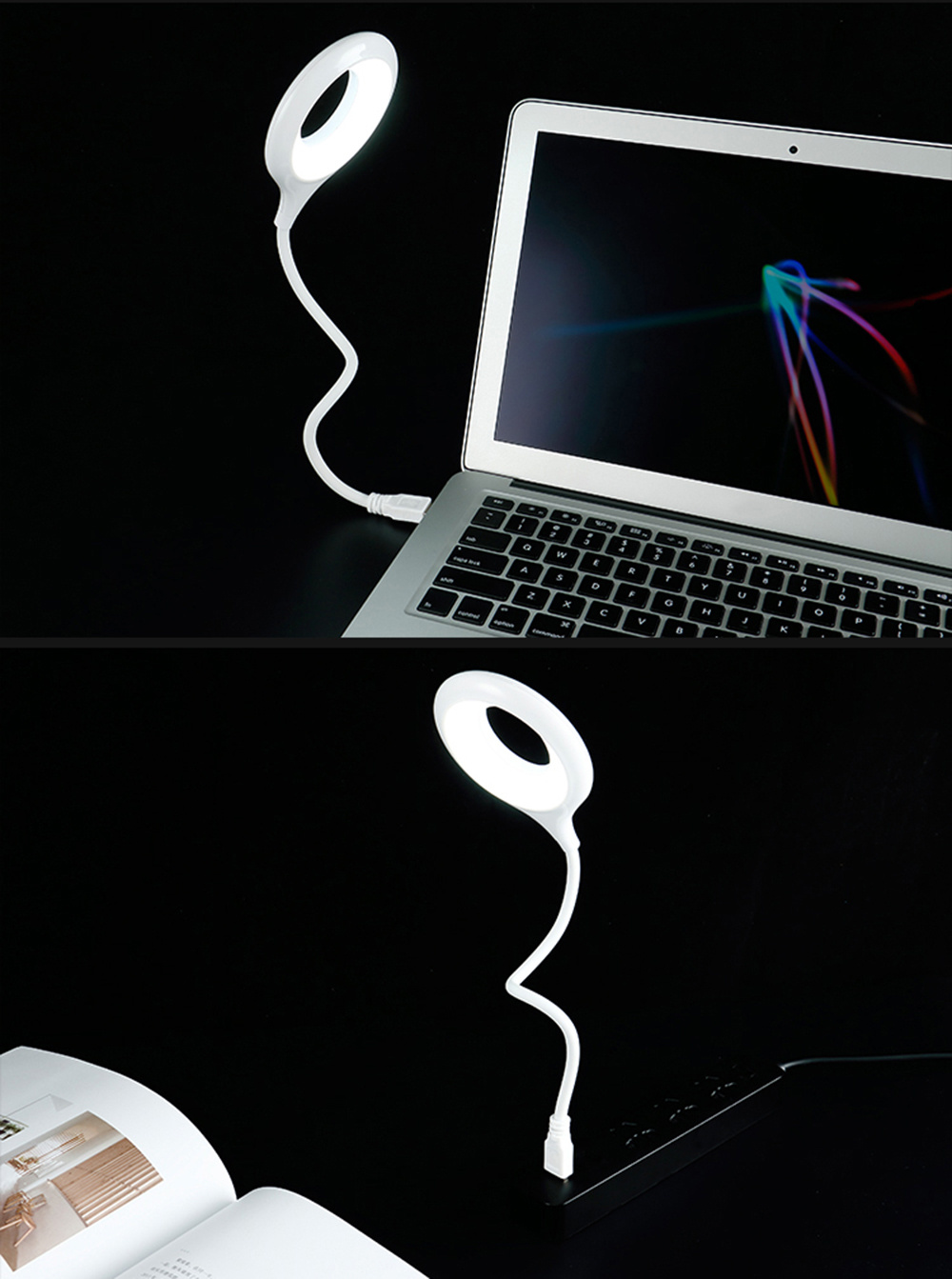 1pc Usb Desk Lamp, Led Table Lamp, Portable Light, Study Reading Book Ring Lights For Computer