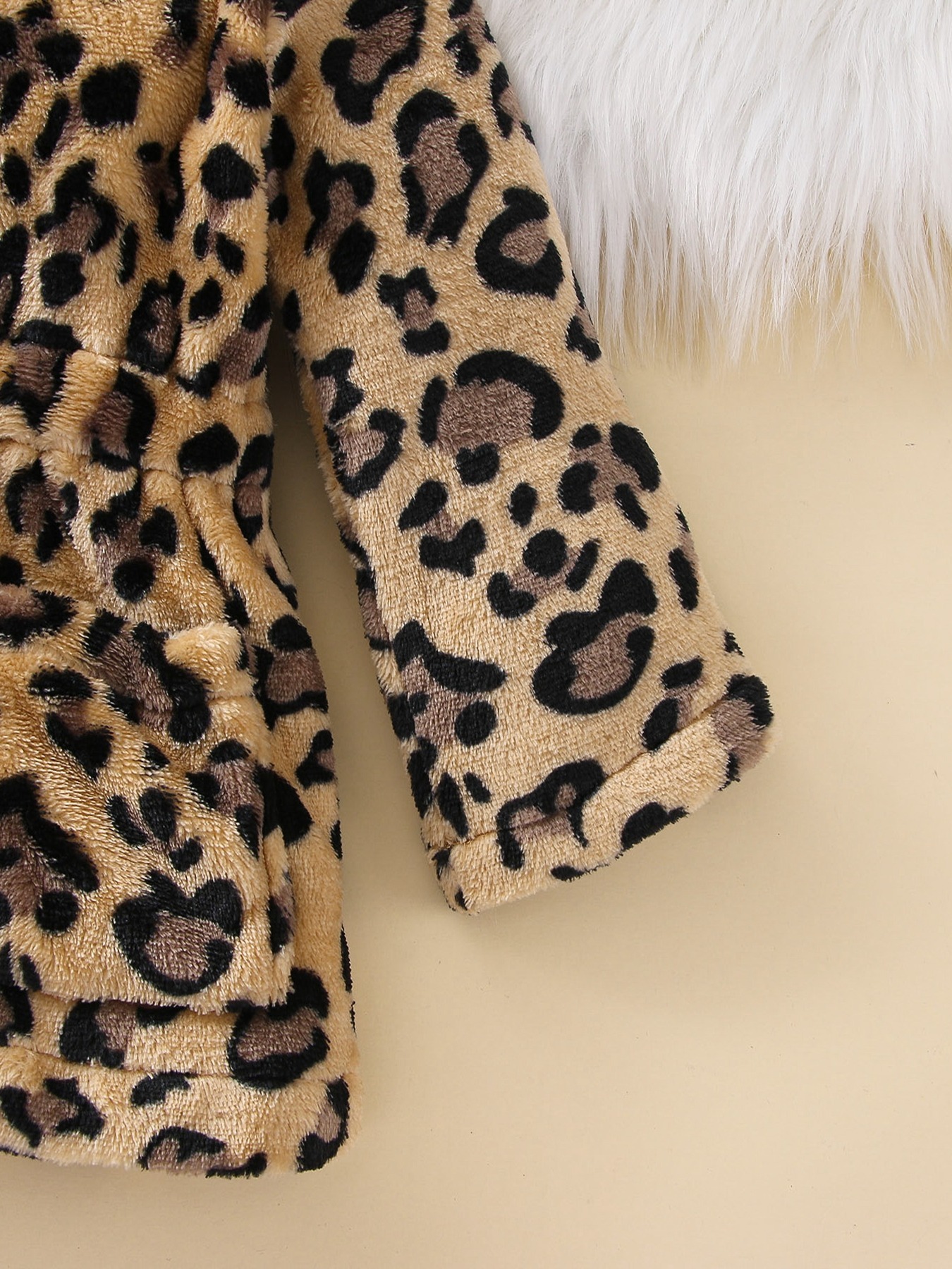 Girls leopard hot sale fur coat