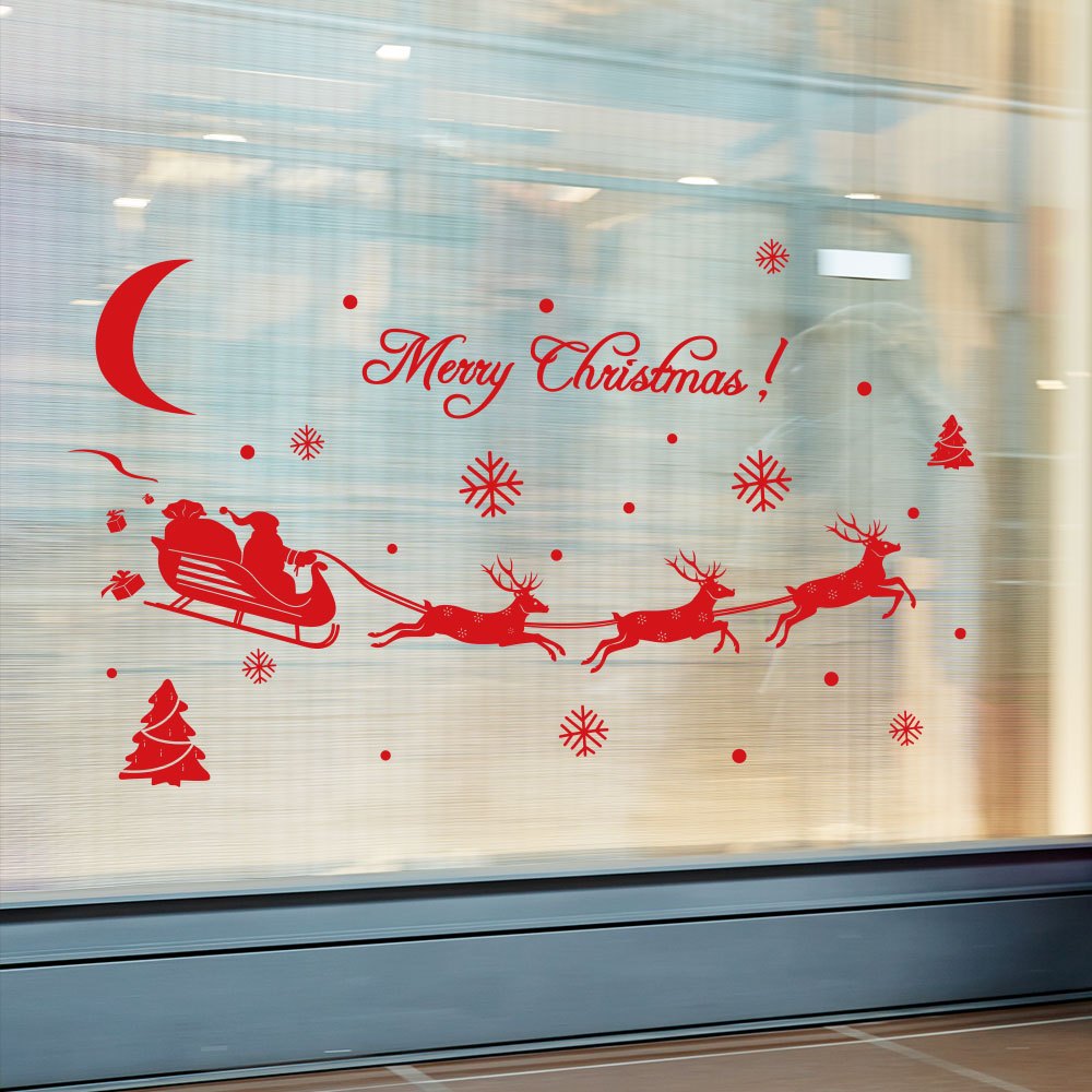 Golden Christmas Tree Window Clings Stickers For Glass Diy Temu