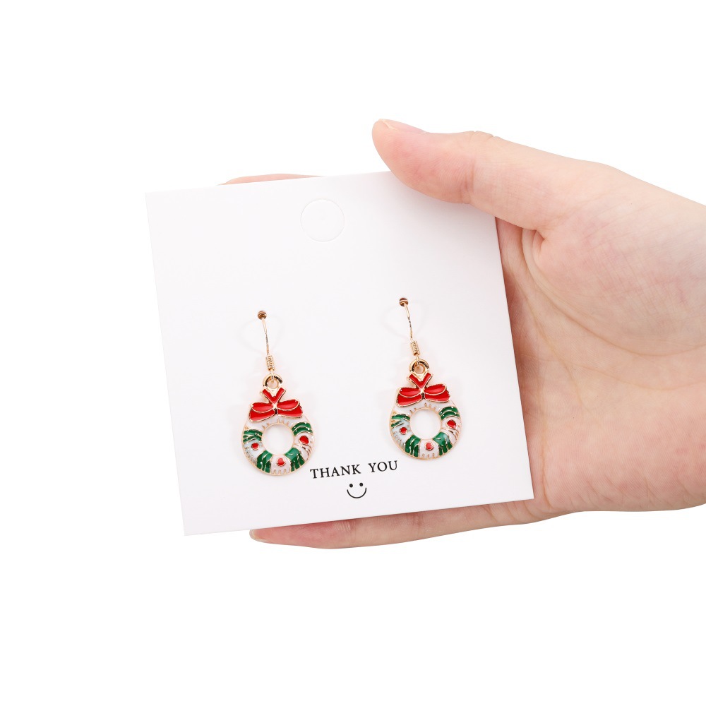 Christmas Tree Snowflake Cane Earrings for Holiday Parties