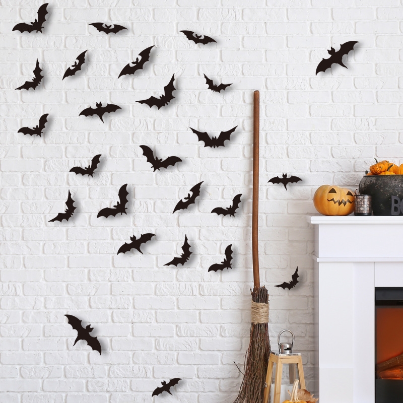 Spooky Halloween Wall Sticker Set - Bat / Spider / Ghost / Zombie Hand ...