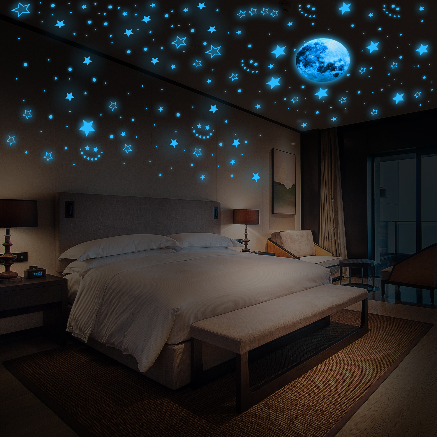 1012pcs glow in the dark stars wall stickers for ceiling
