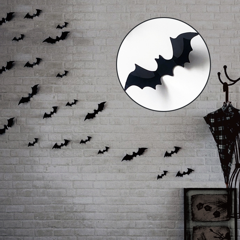 Spooky Halloween Wall Sticker Set - Bat / Spider / Ghost / Zombie Hand ...