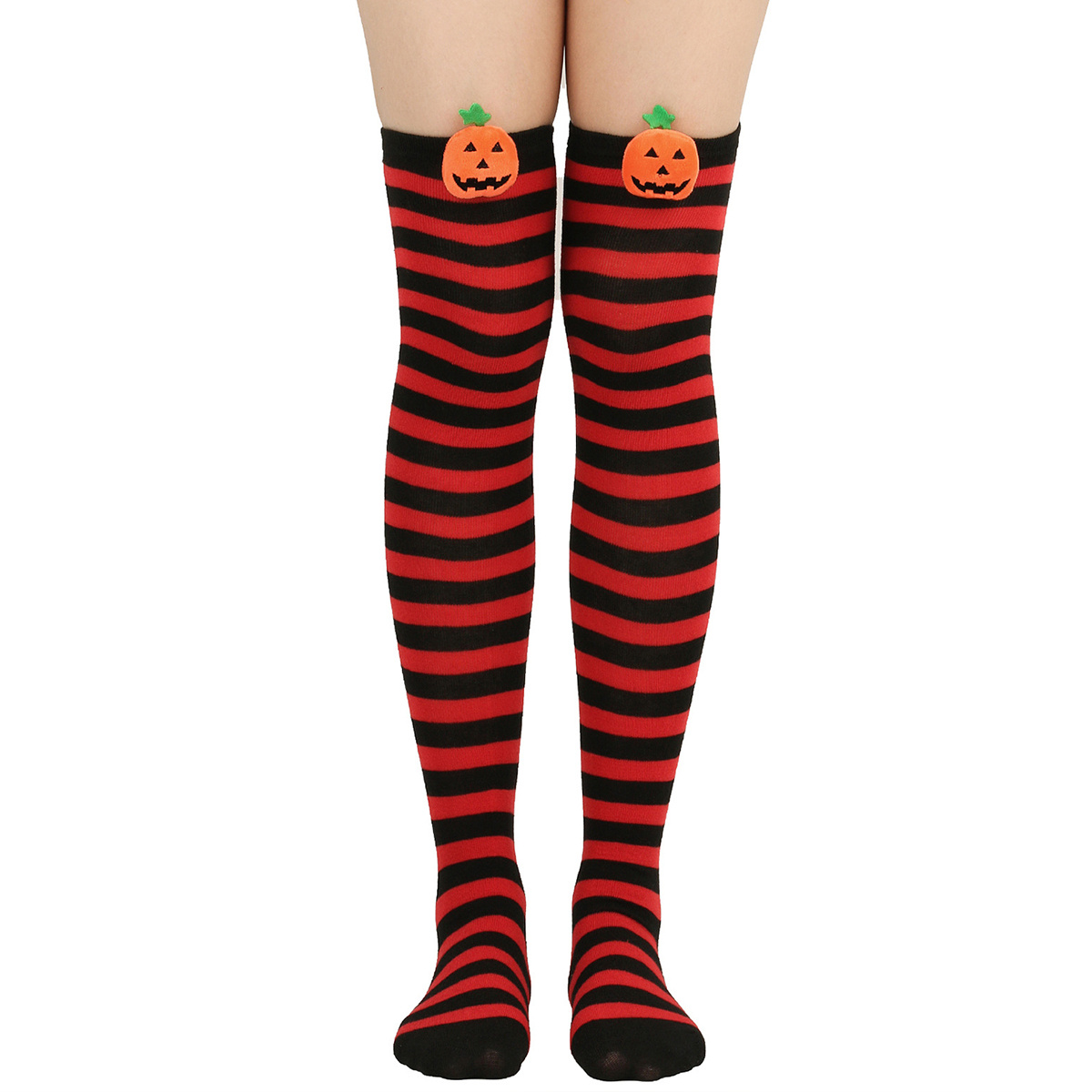 Striped Print Over The Knee Socks