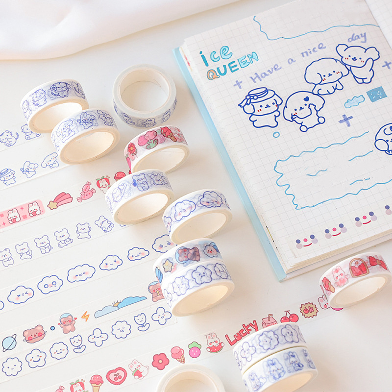 Kawaii Washi Tape Set Cartoon Decorative Tape Cute Girl Art - Temu