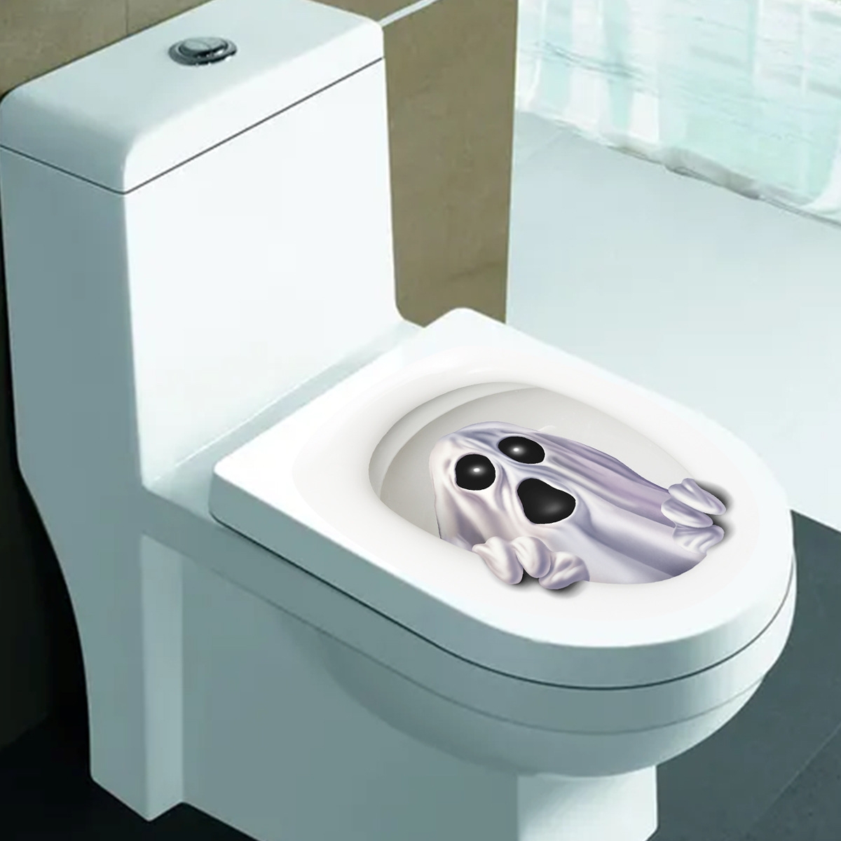Funny Halloween Ghost Toilet Decal Sticker Halloween Jokes Temu