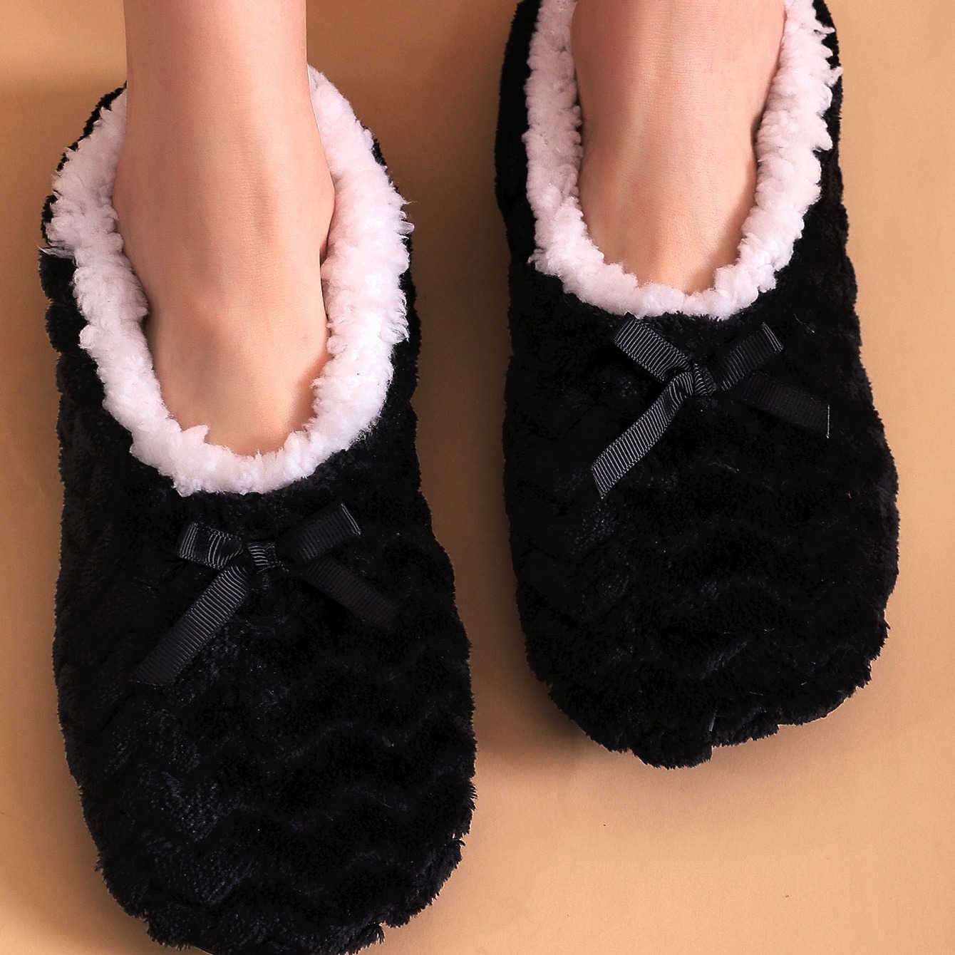 OUNONA Damen Hausschuhe Mit Strass - Flauschige Slipper Mit Dicker Sohle Rosa
