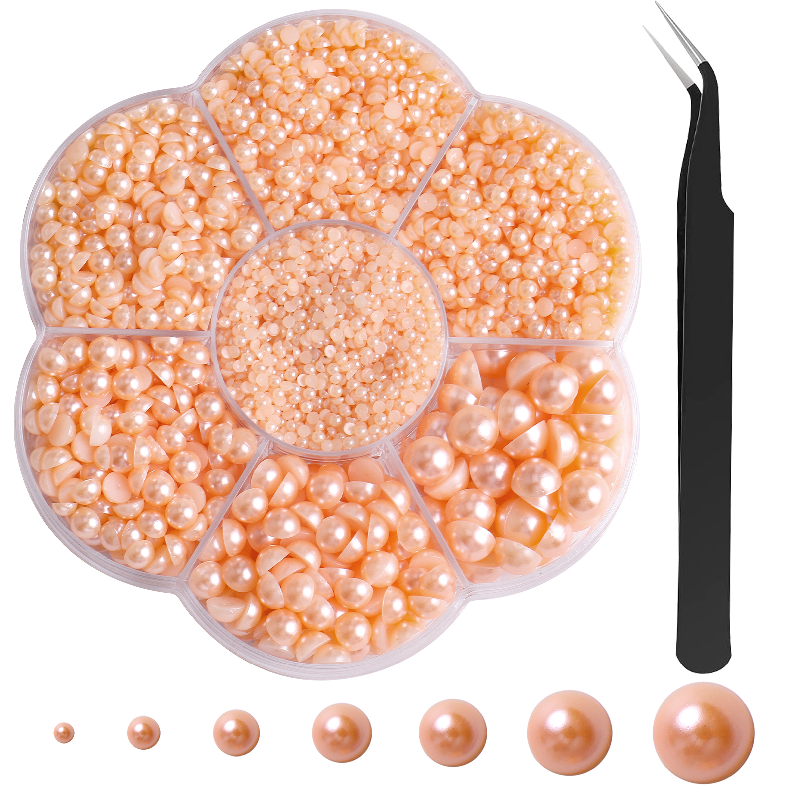 Flatback Art Pearls For Art Decoration,Half Round For Makeup Pearls For  Crafting Accessory