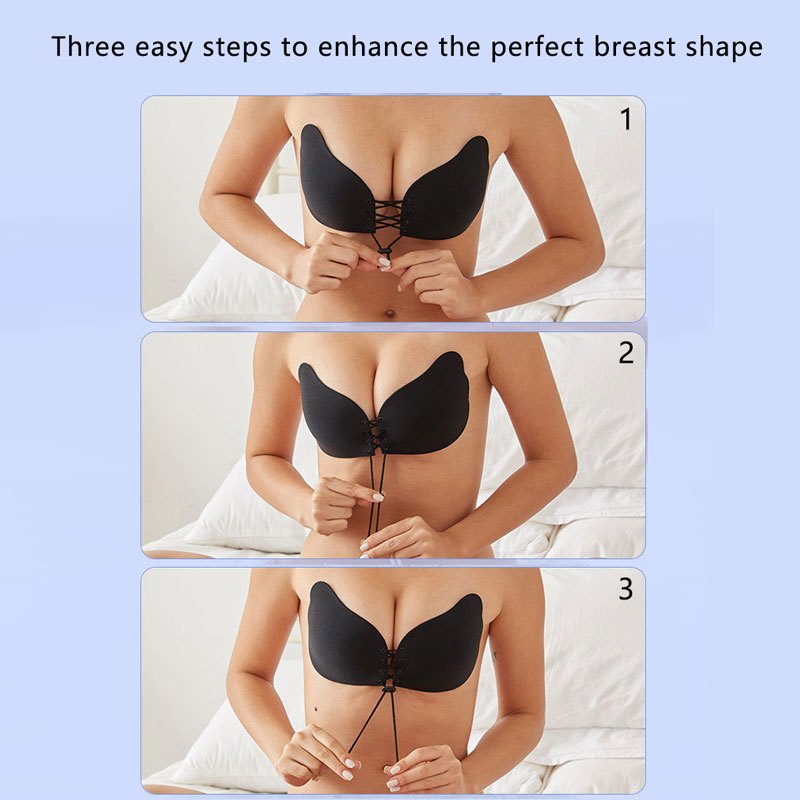 Push-Up Adhesive Bra, Super Thin Design 2024, Invisible Sticky Bra, 1 Pair,  Suitable For Large Breasts, Strapless Backless Bra With Silicone Material