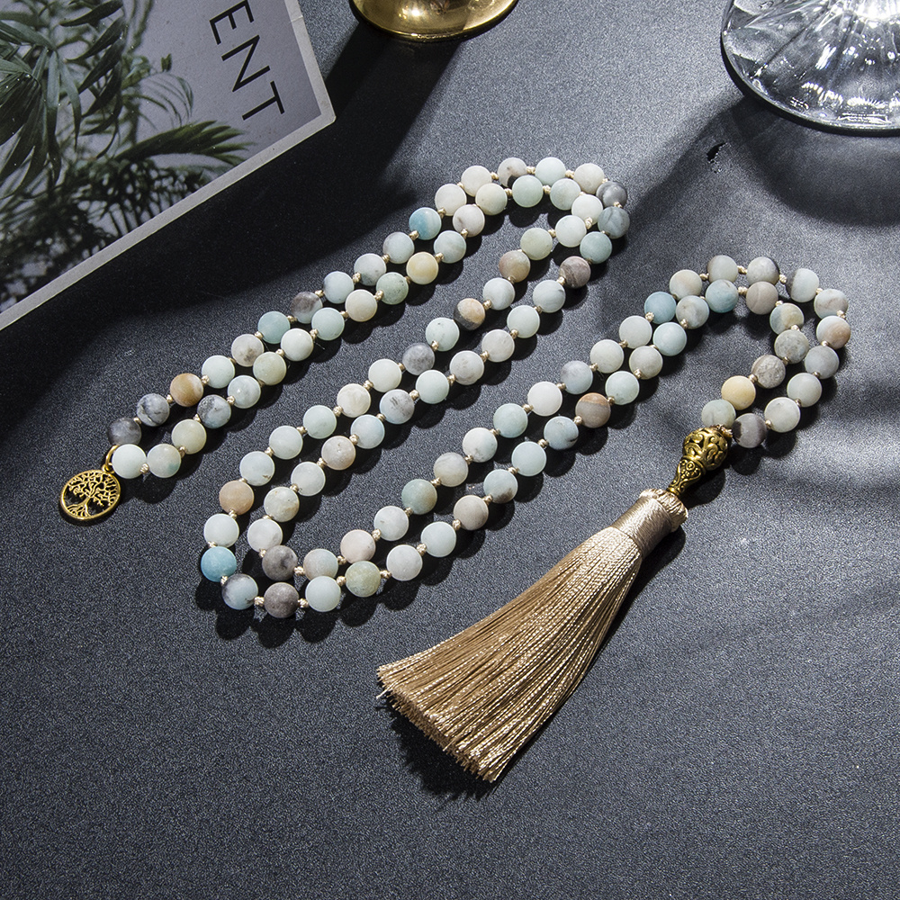 

8mm Matte 180 Mala Bead Necklace