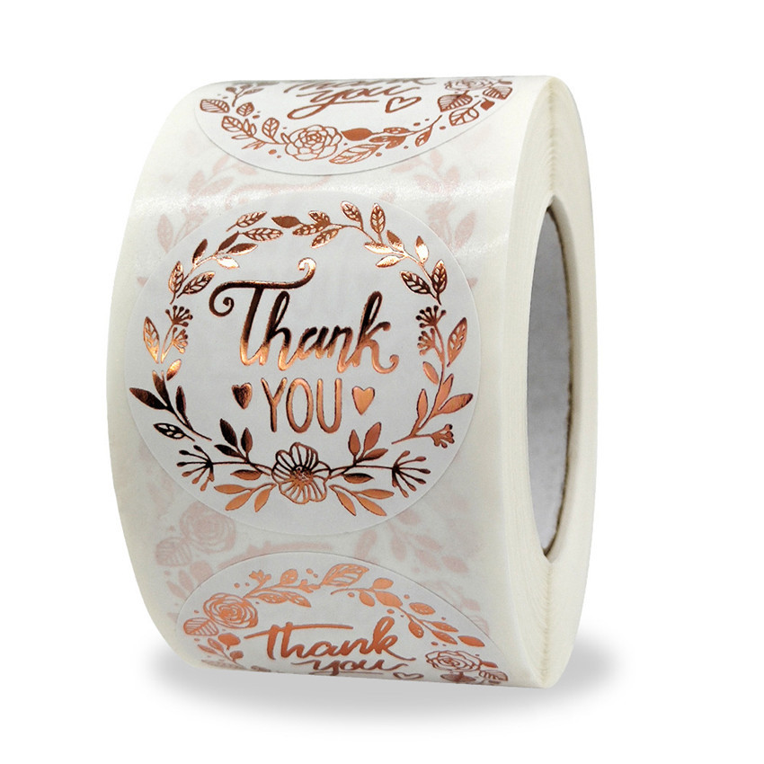 

500pcs, Thank You Stickers, Letter Floral Print Label Stickers,thanksgiving Gift Sticker