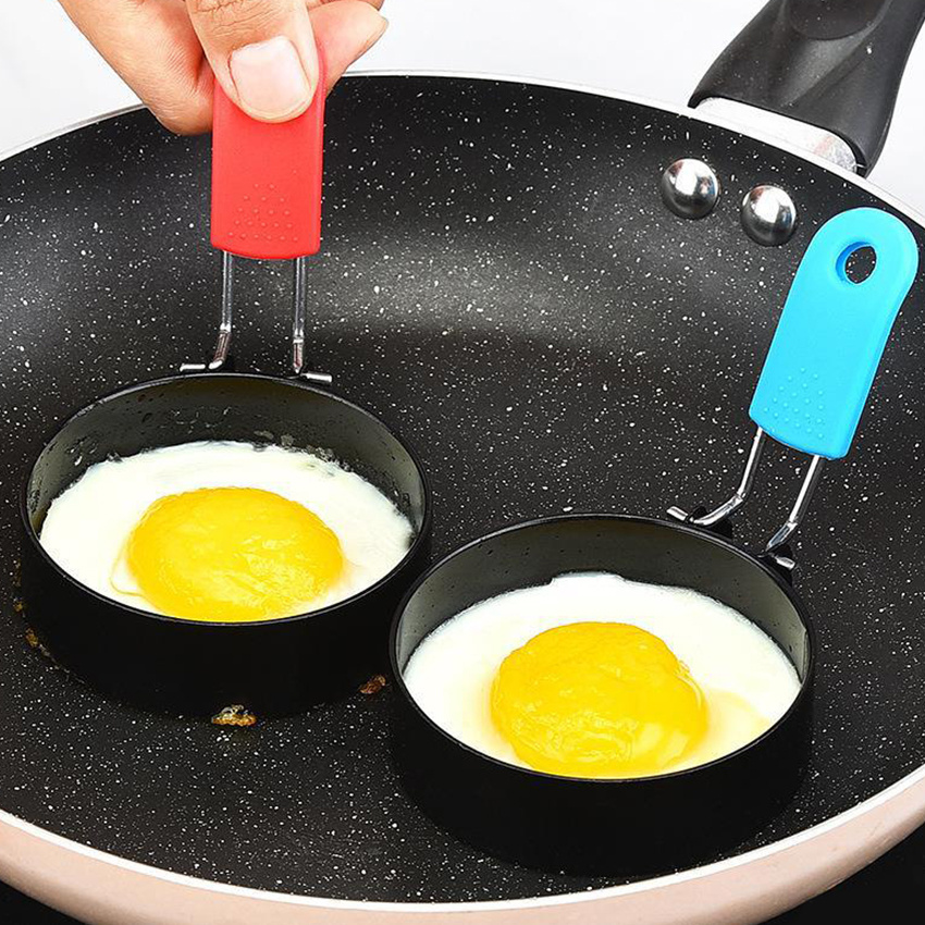 Anneaux D'oeuf Antiadhésifs,4 Pièces Anneaux à œufs en Acier Inoxydable  Rond Egg Mold pour Faire Frire Des œufs, une Plaque de Cuisson, des Muffins