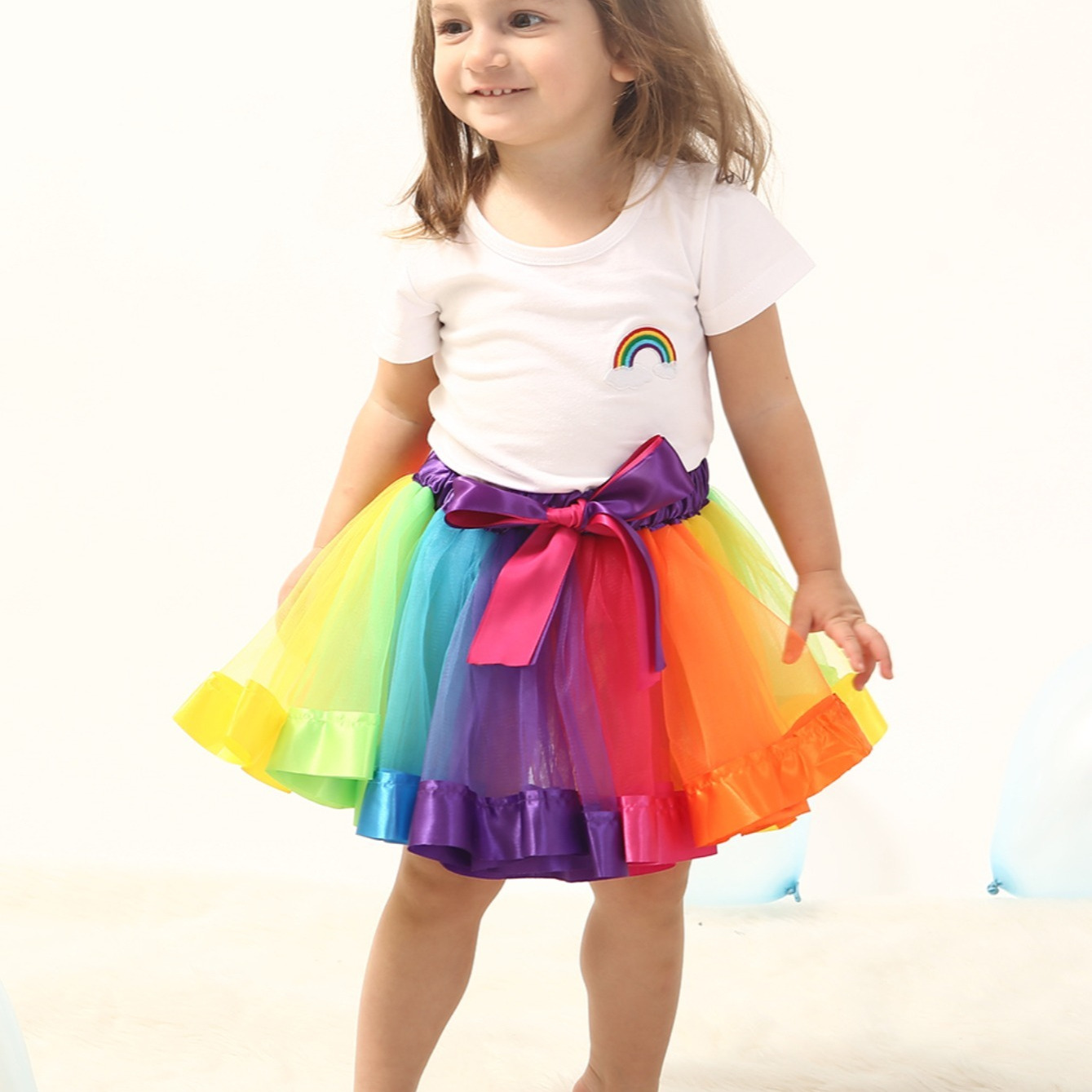 

Girls Skirt Rainbow Skirt Mesh Tutu Skirt Children's Dance Skirt Princess Skirt Colorful Skirt