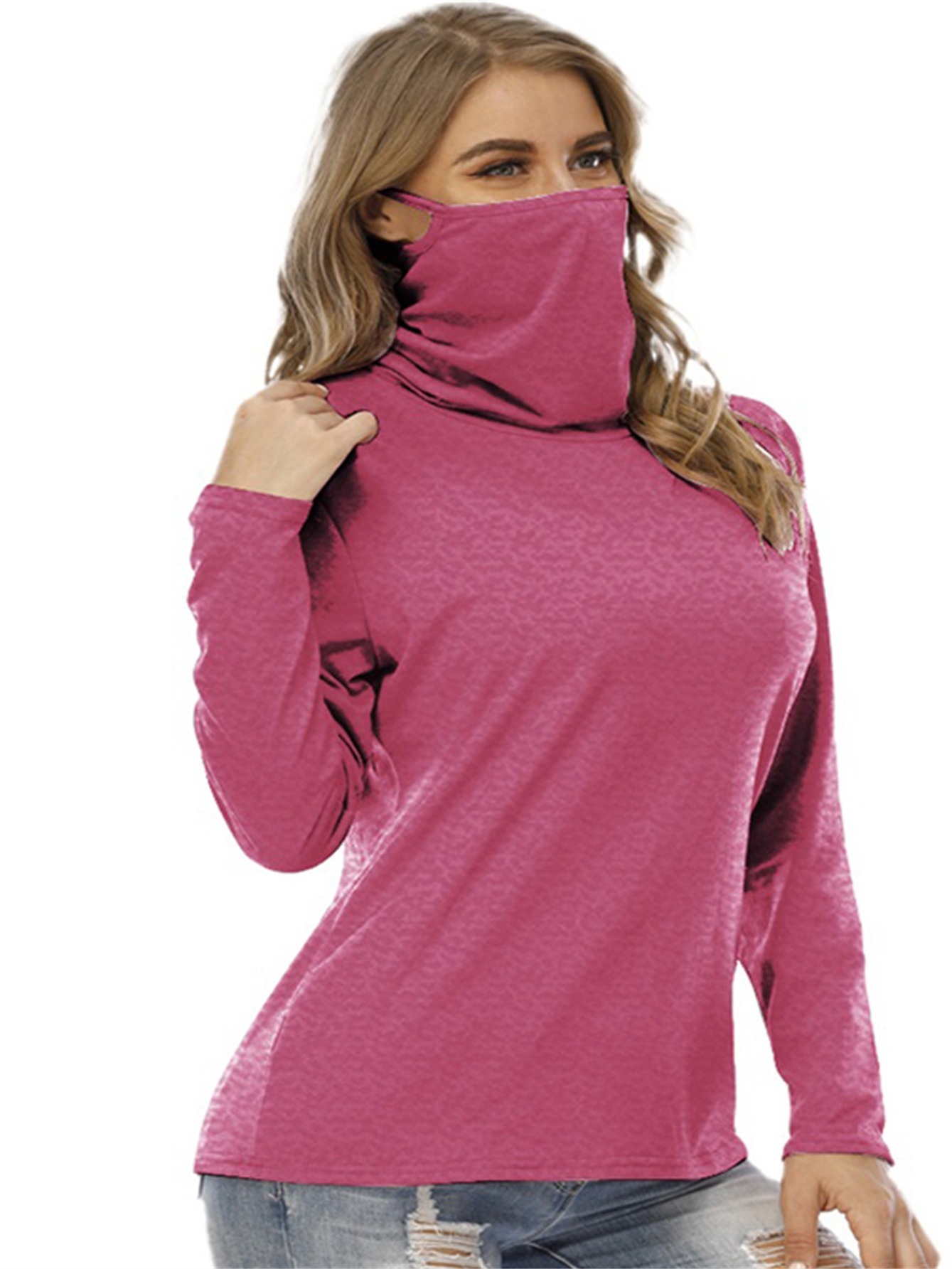 HEAD Sports WOMEN'S MEDIUM Slim Fit Long Sleeve Hooded Burnout T-Shirt Tee  Pink