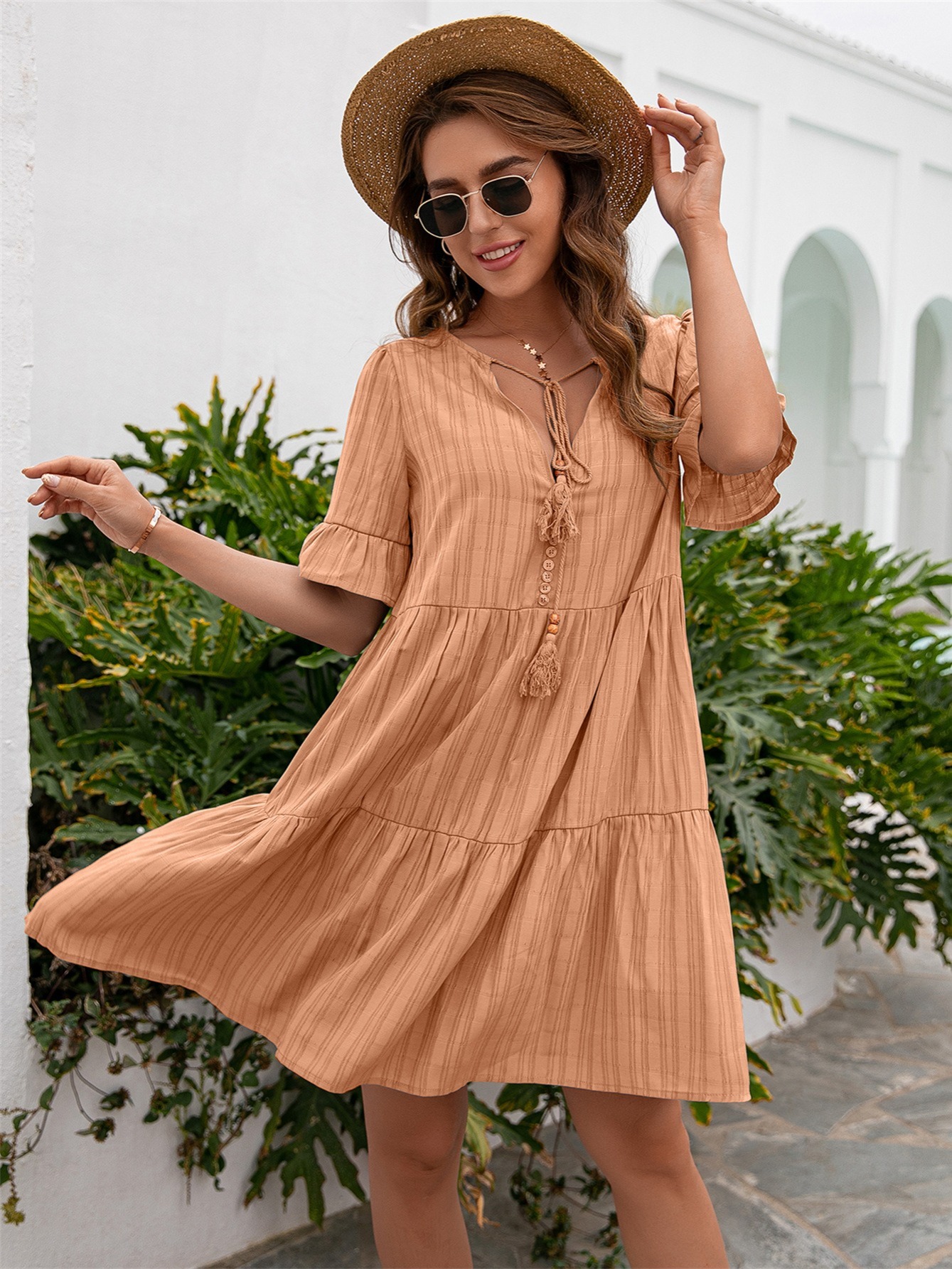 Mini Trapeze Dress Naranja