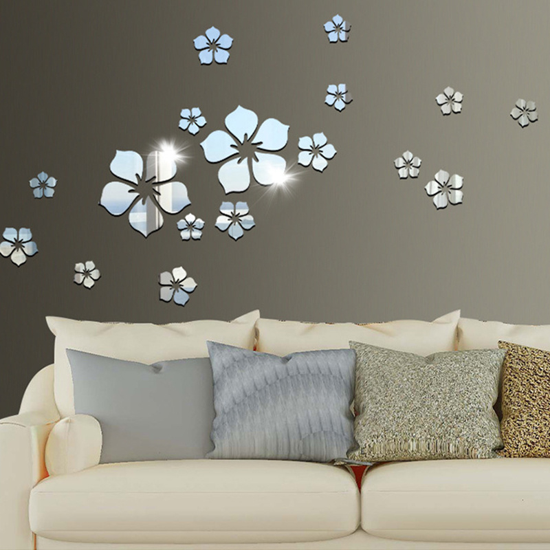 Floral Mirror Wall Stickers Sun Flower Shaped Acrylic Non - Temu
