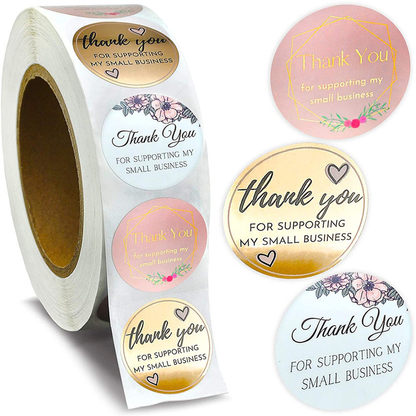 

500pcs Thank You Happy Birthday Stickers, Heart Sticker Labels, Office Stationery Decorative Labels Sealing Stickers