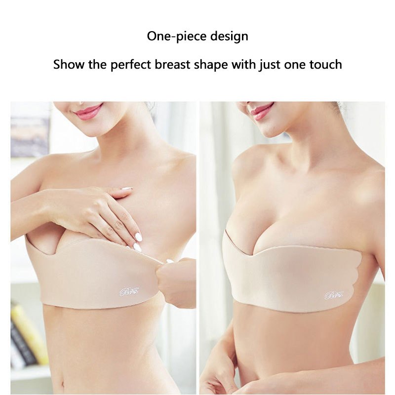 One Piece Silicone Invisible Bra Adhesive Push Up Strapless