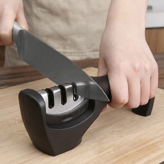 1pc, Sharpening Kitchen Tool, Three-stage Knife Sharpener, Household Labor-saving Detachable Sharpener