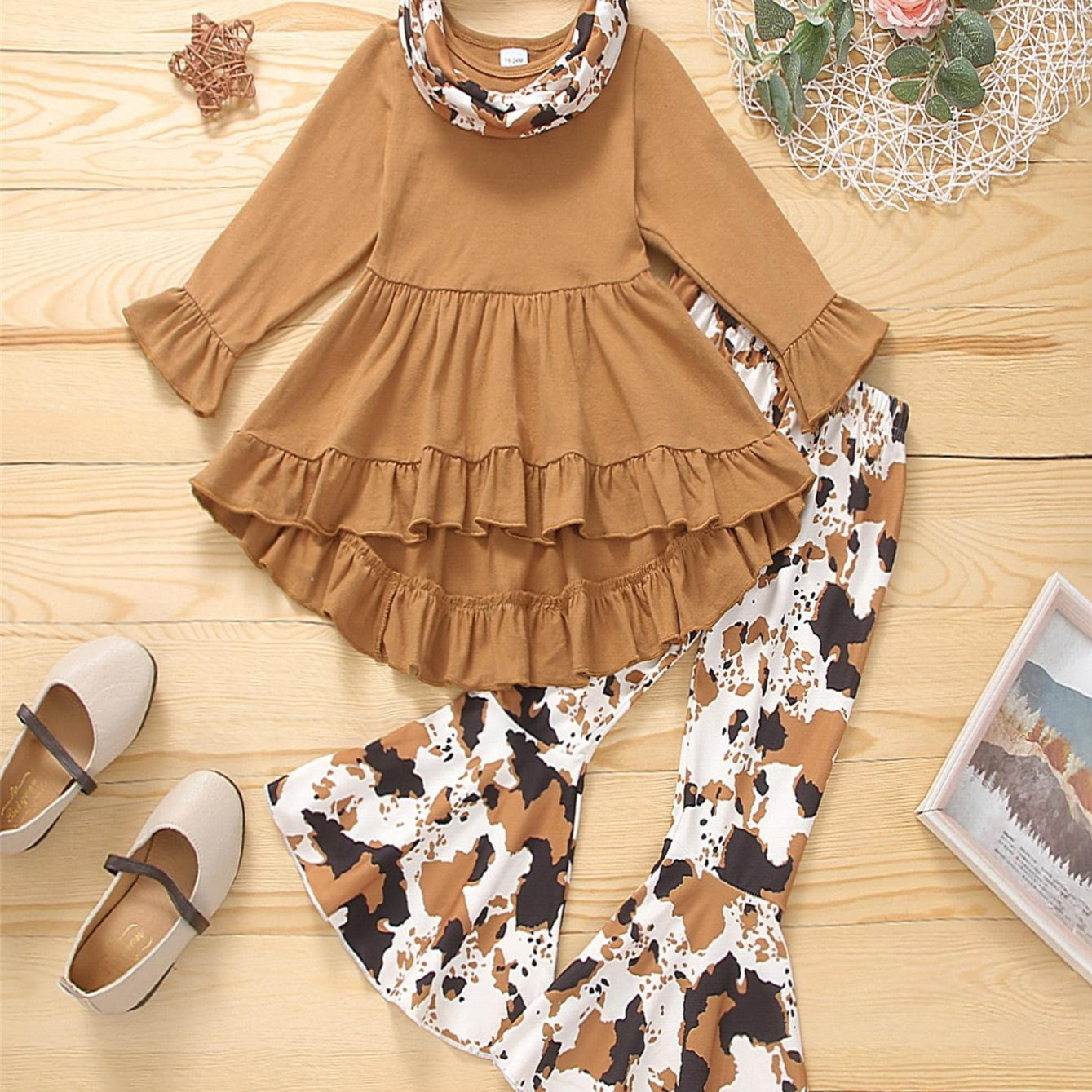 

Girls Long Sleeve Top & Pants & Halter For Autumn New