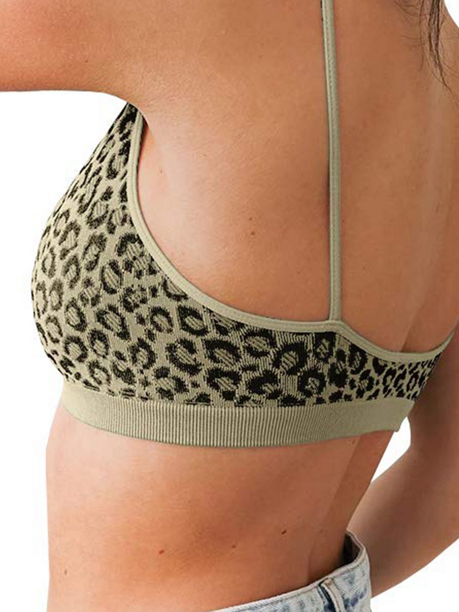 Leopard Seamless Trainer Bra With Removable Modesty Pads - Temu