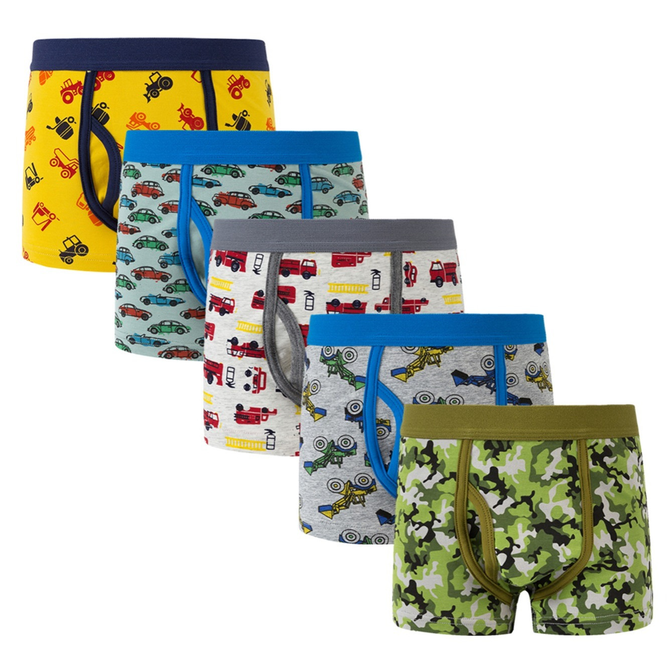 

5pcs/set Boys Cute Dinosaur Series Boxer Briefs Cotton Comfy Underpants
