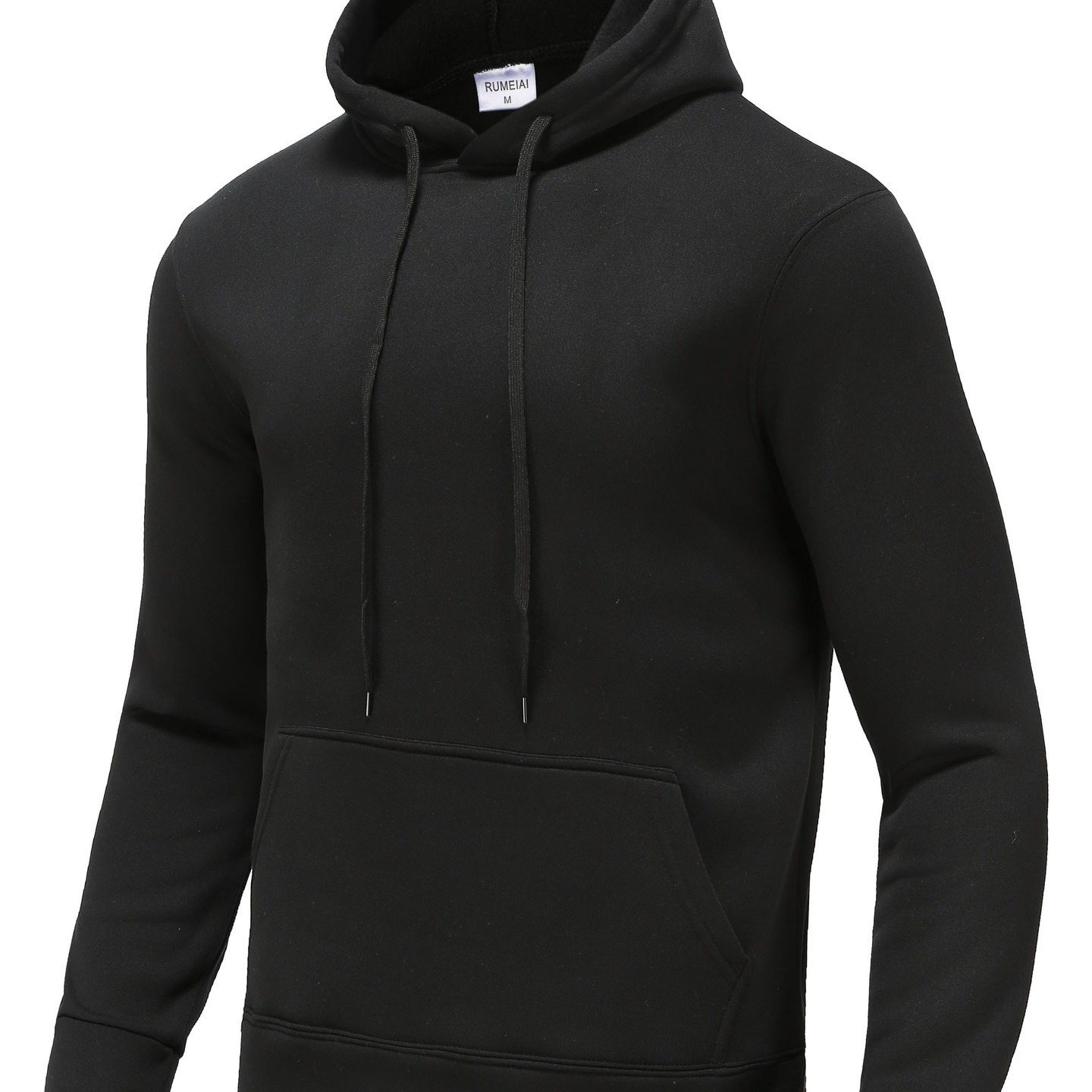 

Men's Solid Color, Pocket Drawstring, Thermal Hoodie